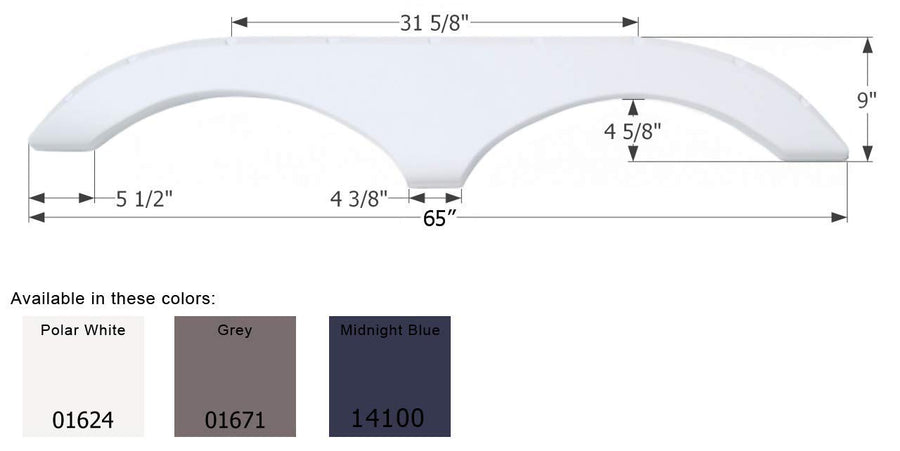 Tandem Axle Fender Skirt ICON 01624 FS770 for Pilgrim - Polar White