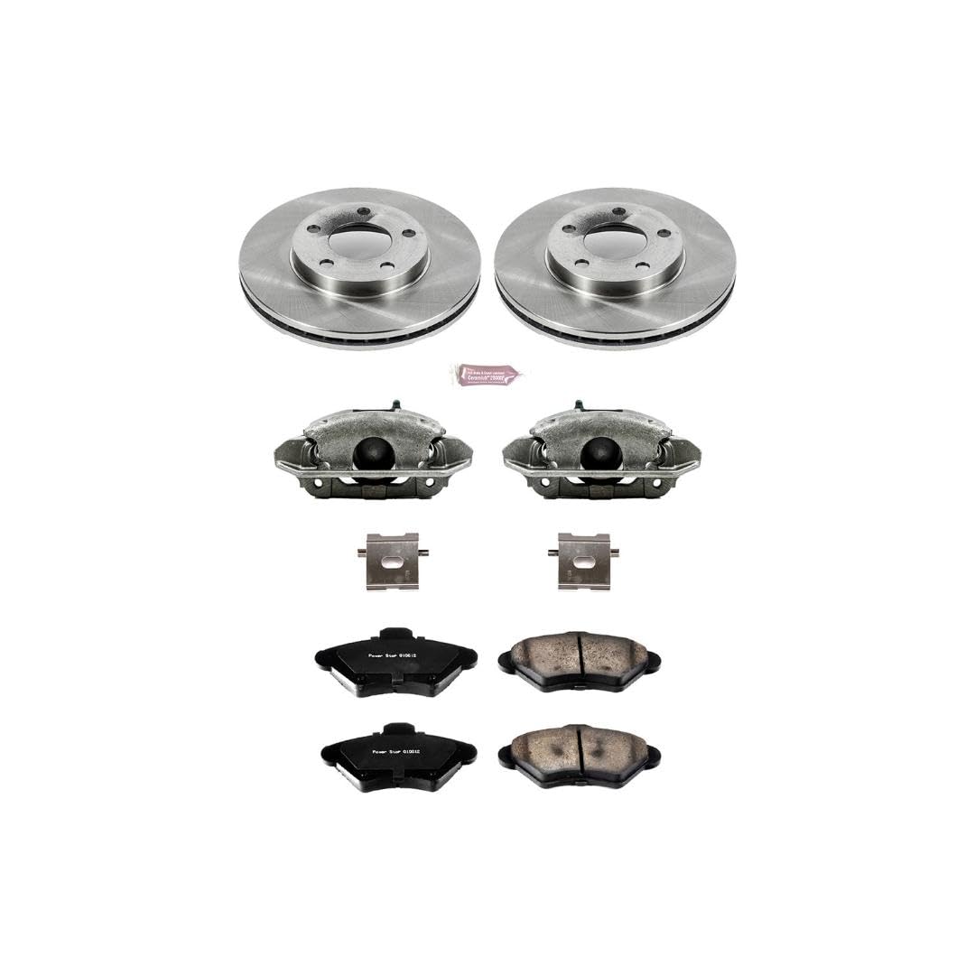Power Stop KCOE1299 1-Click Autospecialty Replacement Brake Kit with Calipers For Ford Mustang 1994-1998 [Model Specific]