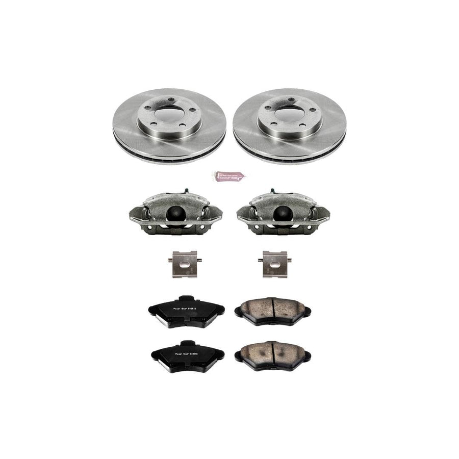 Power Stop KCOE1299 1-Click Autospecialty Replacement Brake Kit with Calipers For Ford Mustang 1994-1998 [Model Specific]
