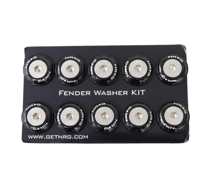 Plastic Black Fender Washer Kit with Rivets - NRG Set of 10