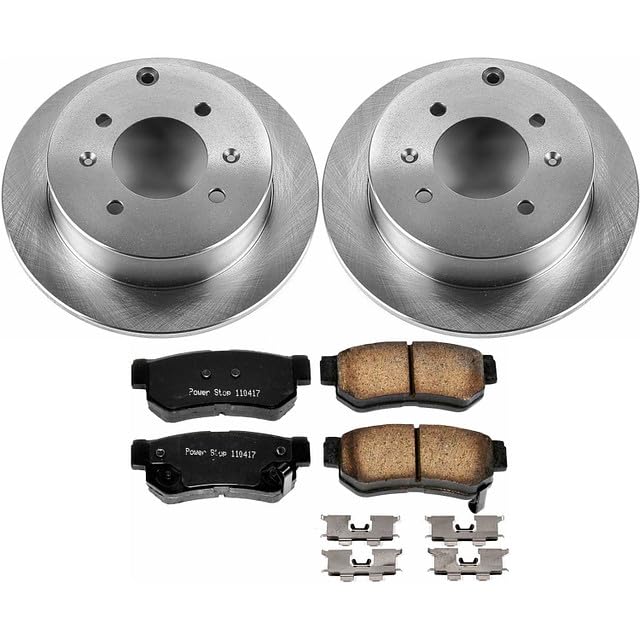 POWERSTOP Autospecialty KOE5212 Rear Replacement Brake Kit-OE Brake Rotors & Ceramic Brake Pads For Hyundai Sonata 1999-2005, Kia Optima 2001-2006 [Model Specific]