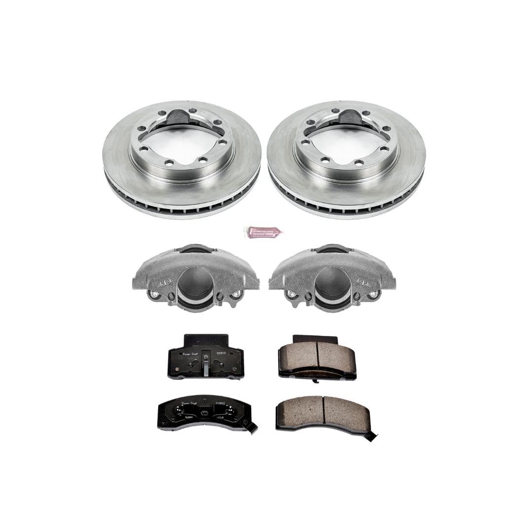 Power Stop KCOE1992 Replacement Autospeciality Front Caliper Kit- OE Rotors, Ceramic Brake Pads, Calipers For Chevrolet K3500, Dodge Ram 2500, Dodge Ram 3500, GMC K3500 [Model Specific]