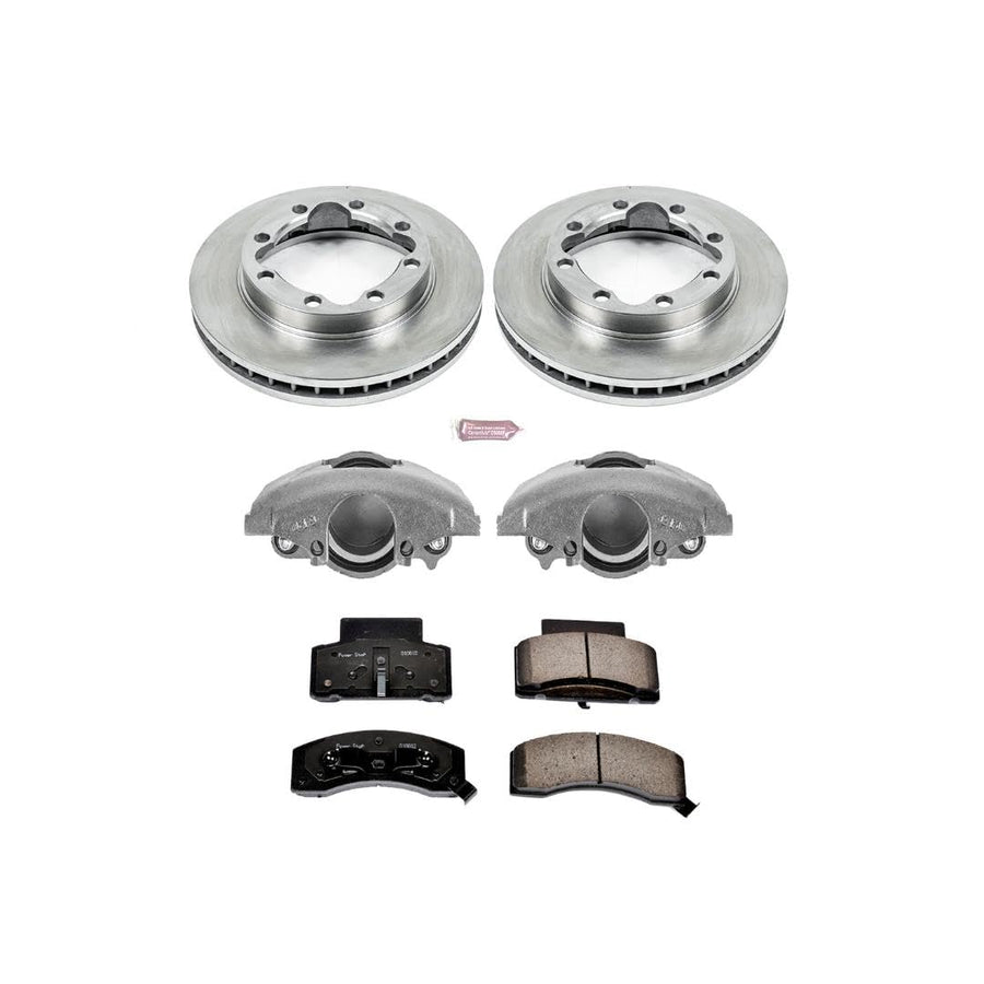 Power Stop KCOE1992 Replacement Autospeciality Front Caliper Kit- OE Rotors, Ceramic Brake Pads, Calipers For Chevrolet K3500, Dodge Ram 2500, Dodge Ram 3500, GMC K3500 [Model Specific]