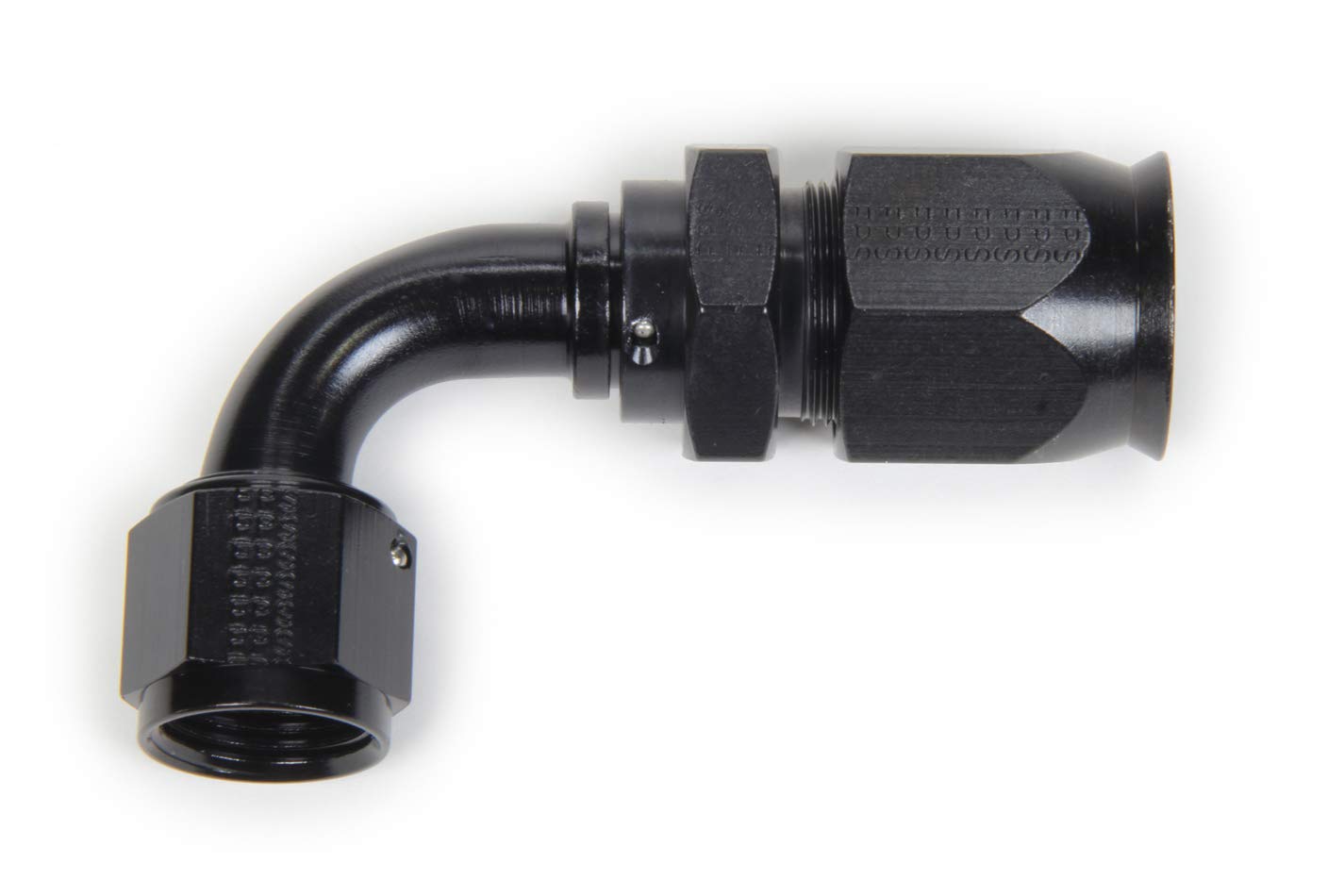 Fragola Fitting, 90 Degree, Race-Rite, PTFE Hose, 10 an Hose to 10 an Female, Swivel, Aluminum, Black, Each