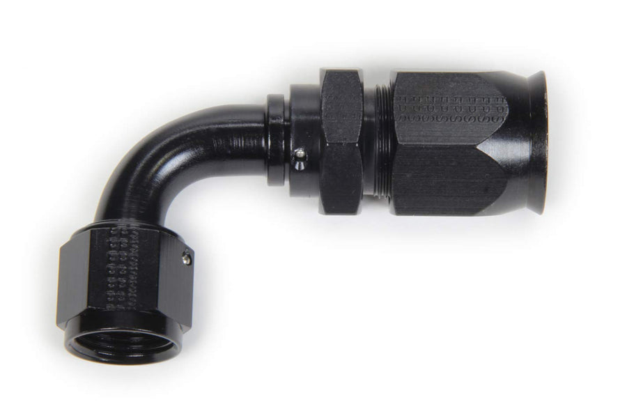 Fragola Fitting, 90 Degree, Race-Rite, PTFE Hose, 10 an Hose to 10 an Female, Swivel, Aluminum, Black, Each