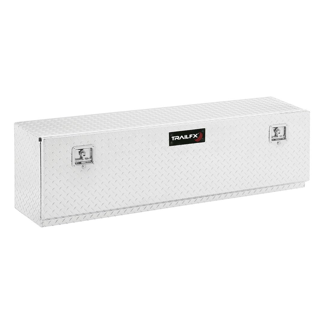 TrailFX Tool Box Top Mount Single Door Polished 16-Gauge Diamond Tread Aluminum 7.8 Cubic Foot Capacity 60" Length 13" Width 17" Height Bright Finish TrailFX 170601