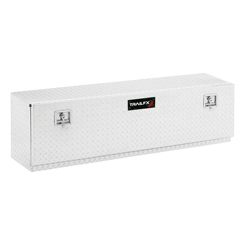 TrailFX Tool Box Top Mount Single Door Polished 16-Gauge Diamond Tread Aluminum 7.8 Cubic Foot Capacity 60" Length 13" Width 17" Height Bright Finish TrailFX 170601