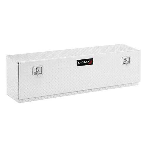 TrailFX Tool Box Top Mount Single Door Polished 16-Gauge Diamond Tread Aluminum 7.8 Cubic Foot Capacity 60" Length 13" Width 17" Height Bright Finish TrailFX 170601