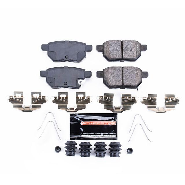 Power Stop Z23-1423 Z23 Evolution Sport Rear Carbon Fiber Infused Ceramic Brake Pads with Hardware For Lexus CT200h, Scion, Toyota Corolla iM, Toyota Prius, Toyota Prius Plug-In [Model Specific]