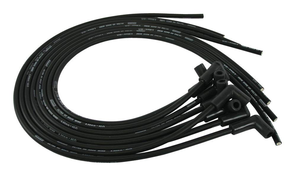 Ultra 40 Moroso Black Spark Plug Wire Set, 90 Degree Plug Ends