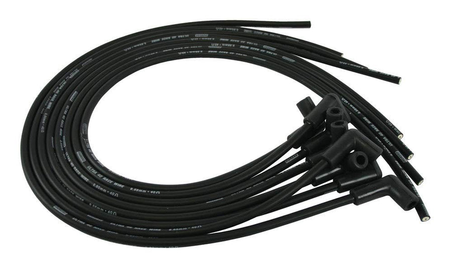 Ultra 40 Moroso Black Spark Plug Wire Set, 90 Degree Plug Ends