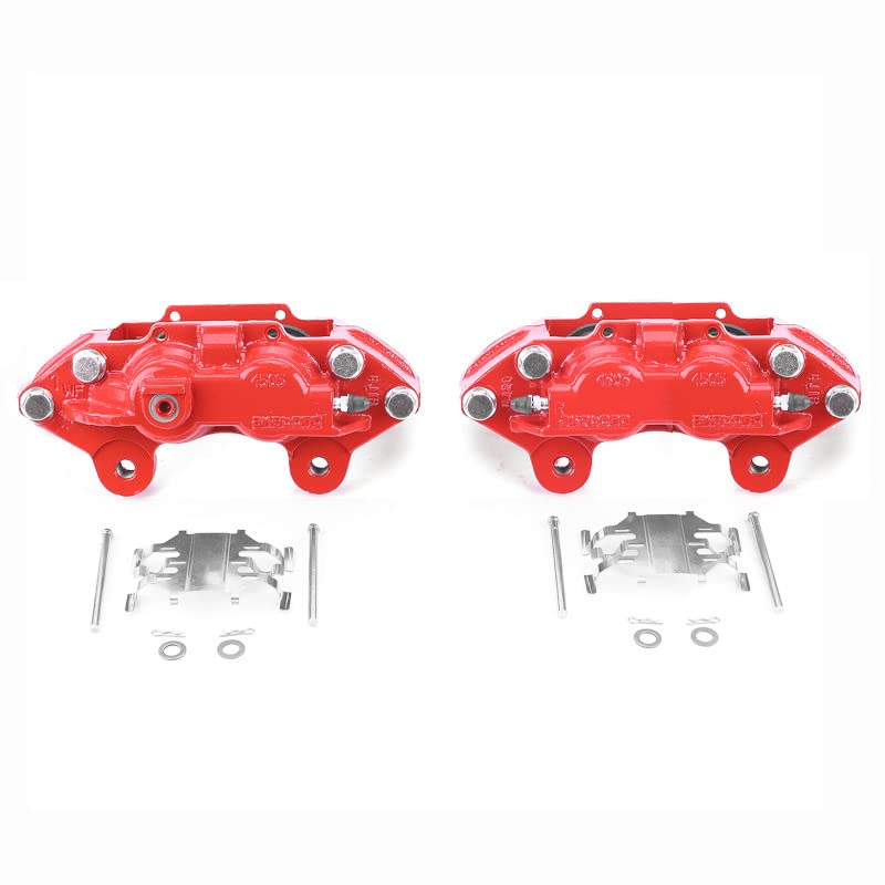 Power Stop Pair of High-Temp Red Powder Coated Front Calipers For Chevrolet Colorado 2015-2019, GMC Canyon 2015-2020 [Model Specific]