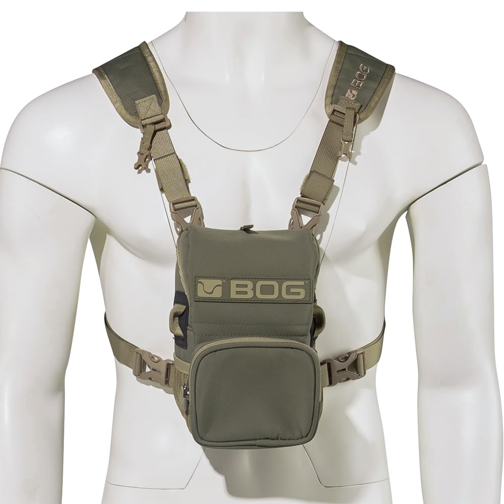 BOG Bino Harness Vigilant Bag with YKK Zippers, Adjustable and Detachable Padded Harness, and Rangefinder Pocket for Hunting, Bow Hunting, Gun Hunting