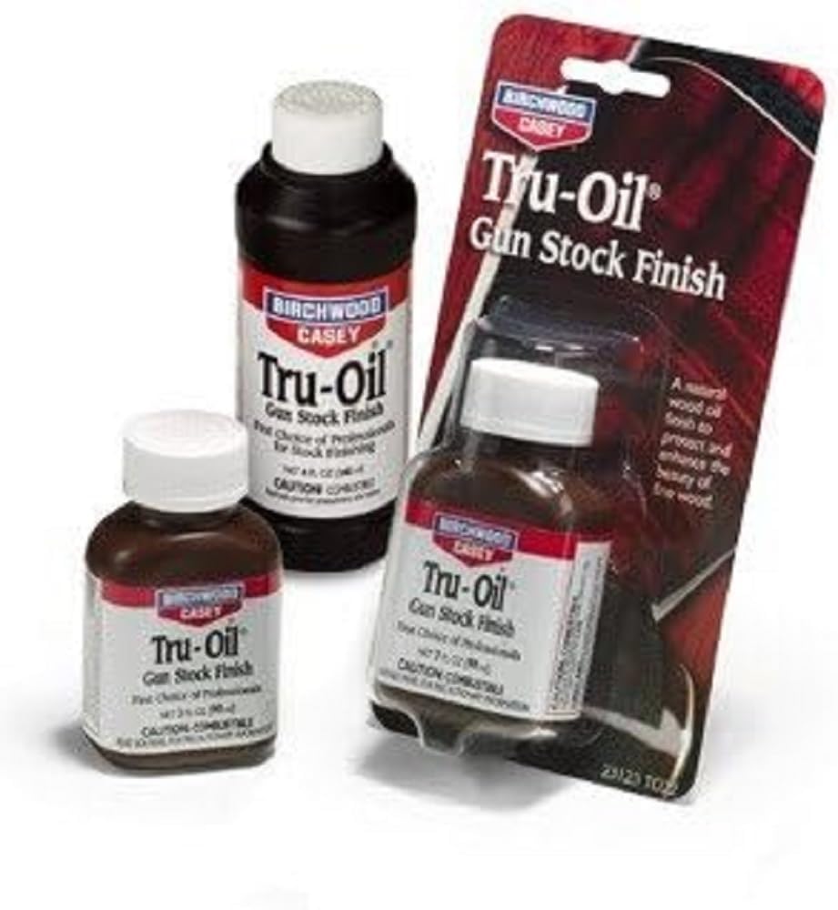 Birchwood Casey Fast-Drying Easy-to-Use E & F Tru-Oil Gun Stock Finish for Gun Maintenance, 3 OZ Bottle