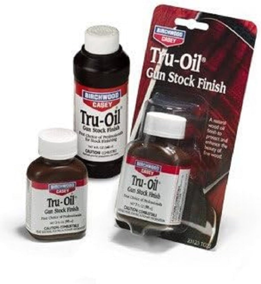 Birchwood Casey Fast-Drying Easy-to-Use E & F Tru-Oil Gun Stock Finish for Gun Maintenance, 3 OZ Bottle