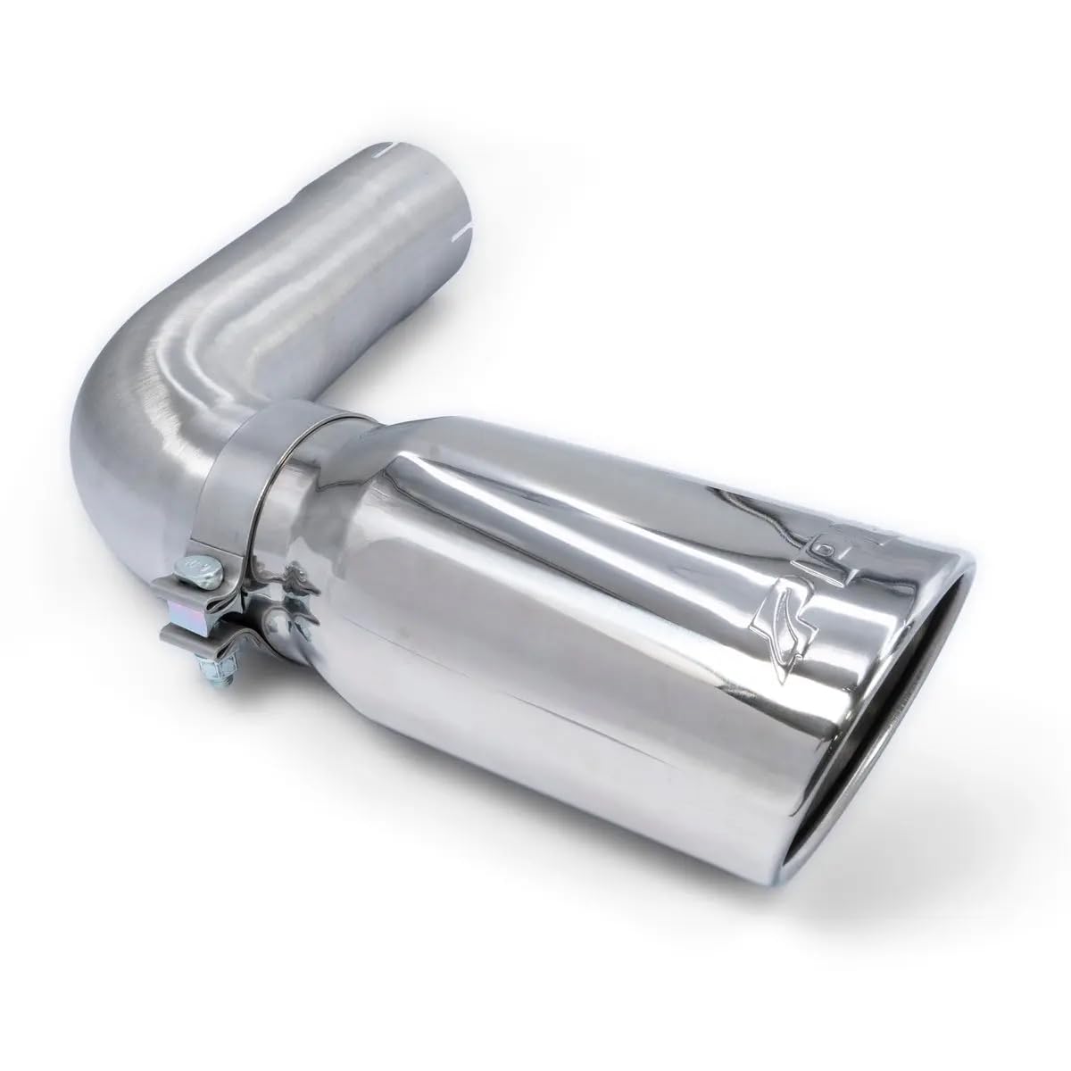 117020100-304 PPE SS Straight Cut Clamp-On Polished Exhaust Tip With Tailpipe Section