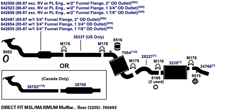 Exhaust Muffler AP Exhaust Products 3235