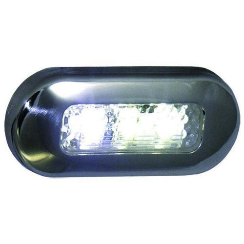T-H Marine Stainless Steel Premium LED Oblong Courtesy Lights - Waterproof & Compact, Perfect for Boat, RV, and Outdoor Use, RGB & White Options, Easy Installation Surface Mount Lighting - White