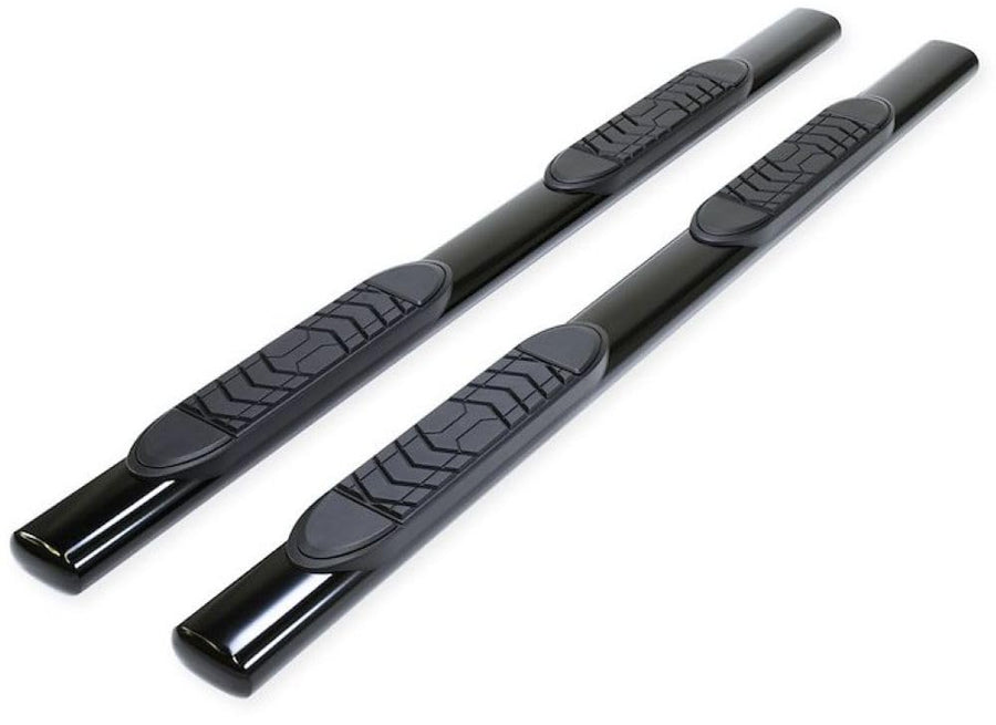 TrailFX Nerf Bars Fits Chevrolet Silverado 1500 Extended Cab 2007-2018 Straight 5 Inch Oval Black Powder Coated Steel Side Steps with Slip-Resistant Step Pads Set of 2 Running Boards A7037B