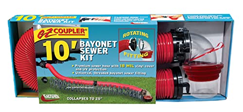 Valterra RV D04-0114 EZ Coupler Bayonet Sewer Kit with 10' Hose