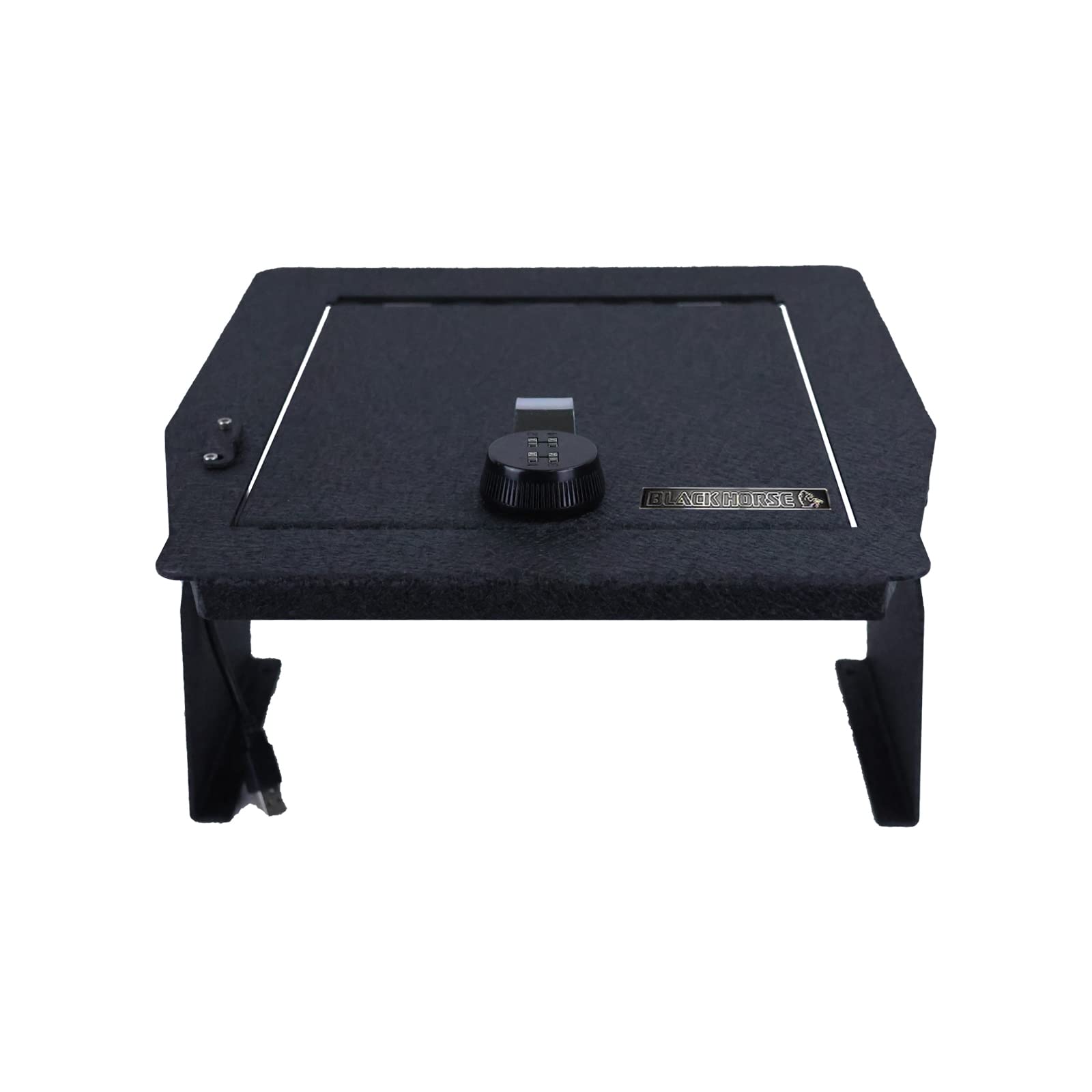 Black Horse Security Lock Box Center Console Safe, Black Gun Box Organizer, with 4 Digit Combination Resettable Lock Compatible with 15-20 F-150|17-23 F-250/F-350/F-450SD|18-22 Ford Expedition-ASFF05