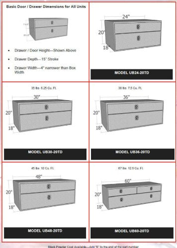 UB36-20TD UAA 36" x 20" Underbody with Top Drawer