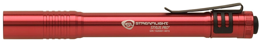 Streamlight Stylus Pro 100-Lumen White LED Pen Light for Everyday Use, Inspectors, and Law Enforcement with 2 AAA Alkaline Batteries, Red
