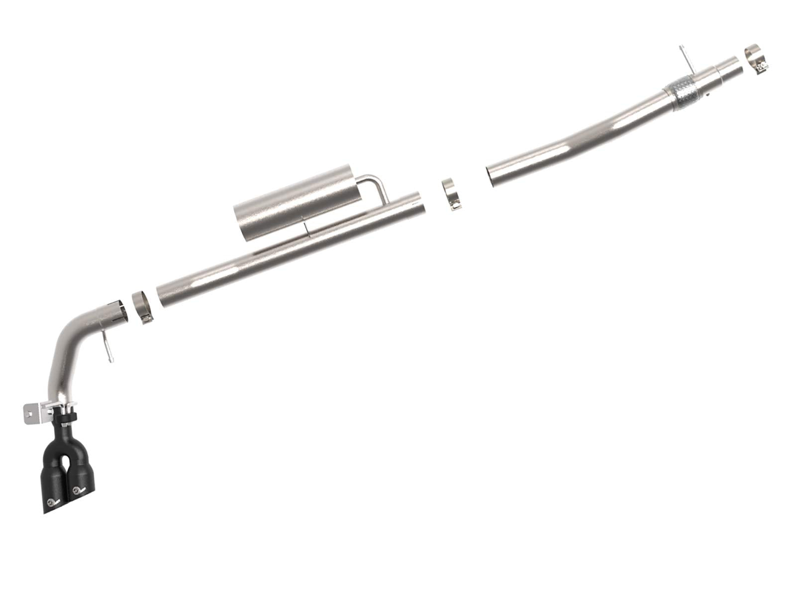 Rebel Series aFe Power 49-33119-B 3" Cat-Back Exhaust System for 19-20 Ford Ranger, 304 Stainless Steel, Black Tips