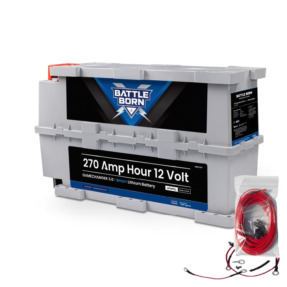 12V 270Ah GC3 Smart Heated Lithium-Ion (LiFePO4) RV, Marine, Solar, & Off-Grid Battery - Battle Born Batteries