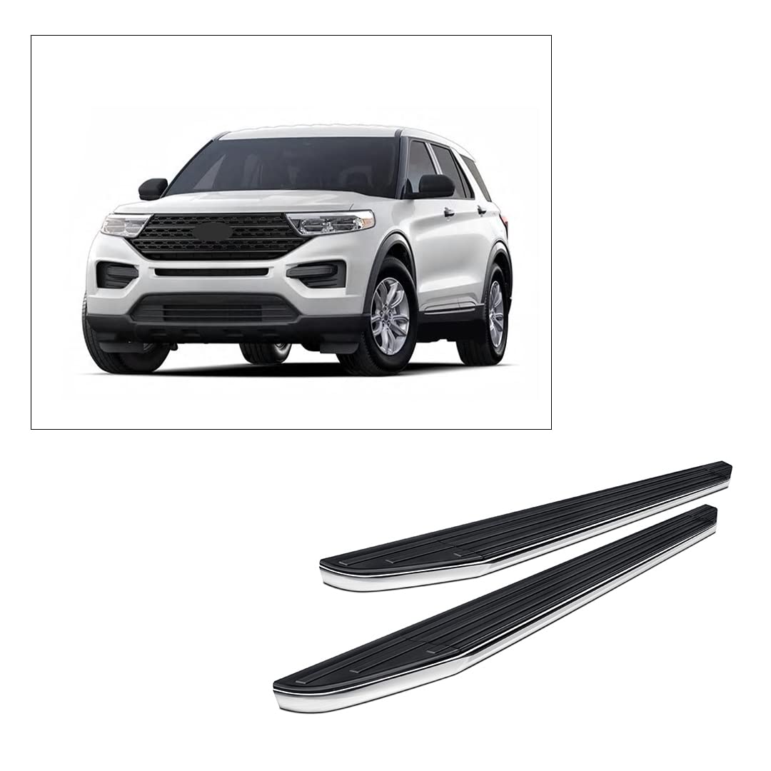 Black Aluminum Black Horse Off Road Premium Running Boards Compatible with 2020-2022 Ford Explorer / 2020-2022 Lincoln Aviator