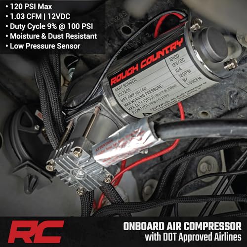 Air Spring Kit Rough Country w/Compressor for 17-22 F-250/F-350 | 3-6" - 10021C