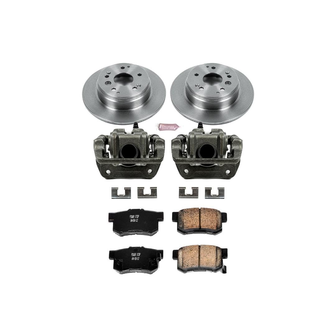 Power Stop KCOE2434 1-Click OE Replacement Brake Kit with Calipers For Acura TL 2004-2008, Honda Element 2003-2011 [Model Specific] Autospecialty