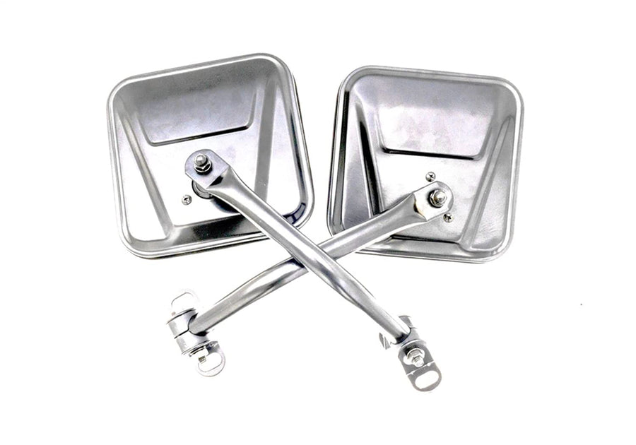 Rampage Products Replacement Steel Mirror Kit Rampage Factory Style | Pair, Stainless Steel | 7417 | Fits 1955 - 1986 Jeep CJ