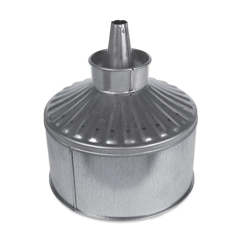 12 Qt Fluted Galvanized Funnel W/Skirt & Screen - Funnel King 94469, 11" Center Spout, Multi