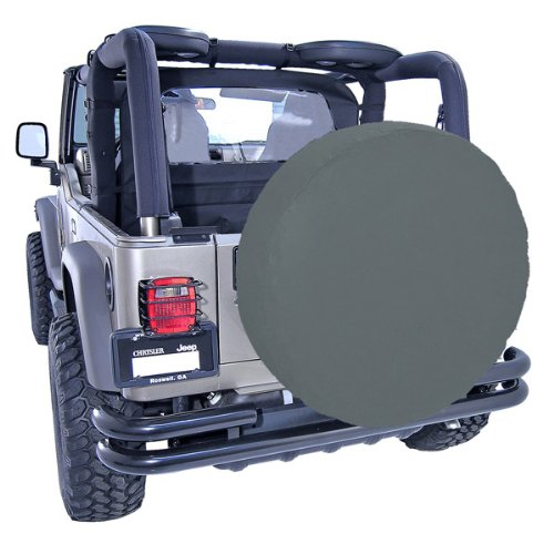Spare Tire Cover Rugged Ridge 12803.15, 33 Inch, Black Denim
