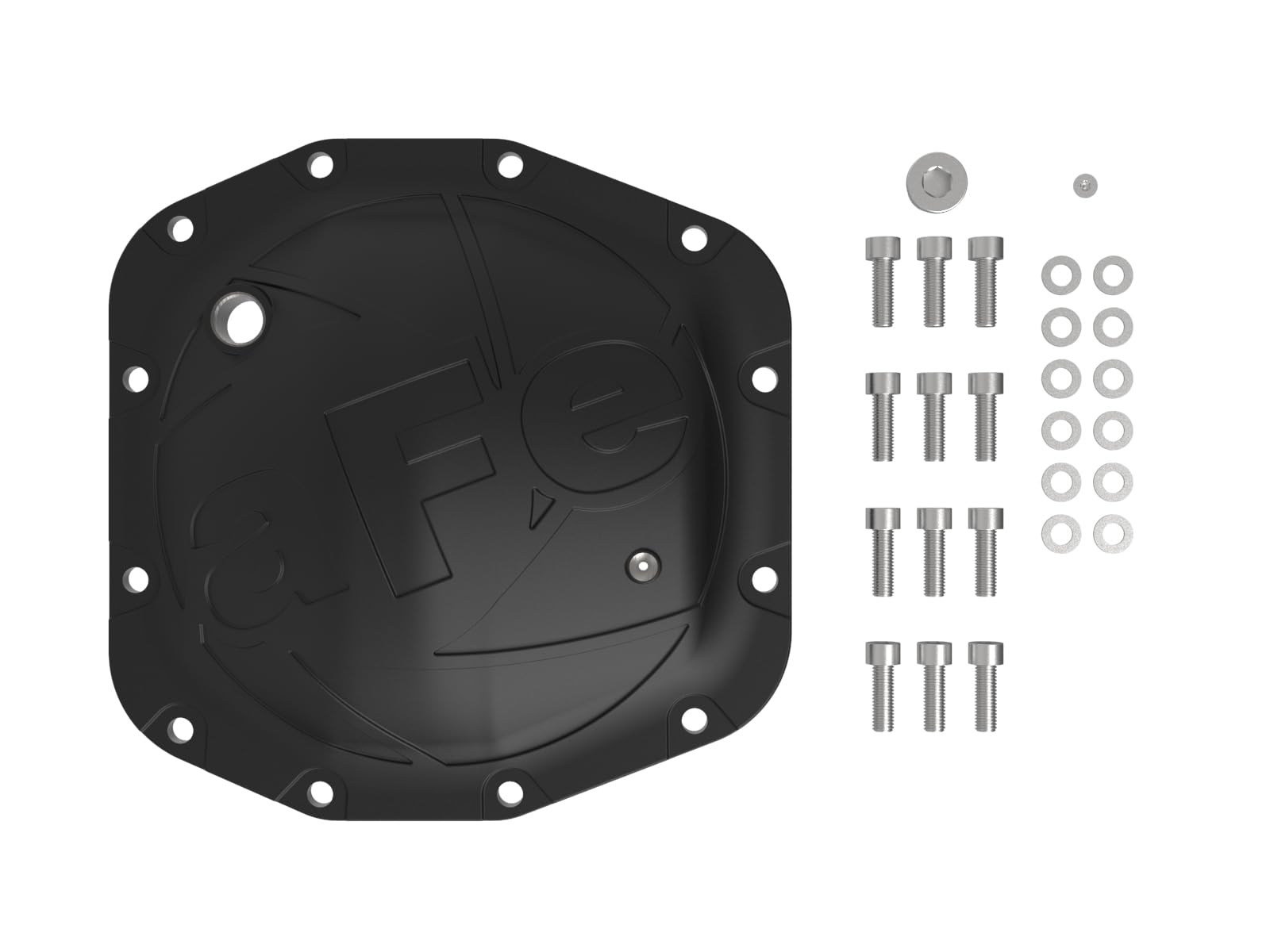 aFe POWER Front Differential Cover Pro Series Black w/Machined Fins - #46-71340B - Jeep Wrangler (JL) 18-24/ Gladiator (JT) 20-24 (Dana M210)