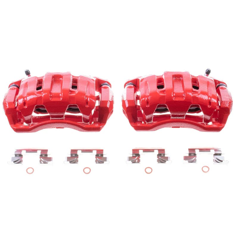 Power Stop S2958 Front Pair of High-Temp Red Powder Coated Calipers For Acura RDX, Honda Accord Crosstour, Honda CR-V, Honda Crosstour, Honda Odyssey [Model Specific]