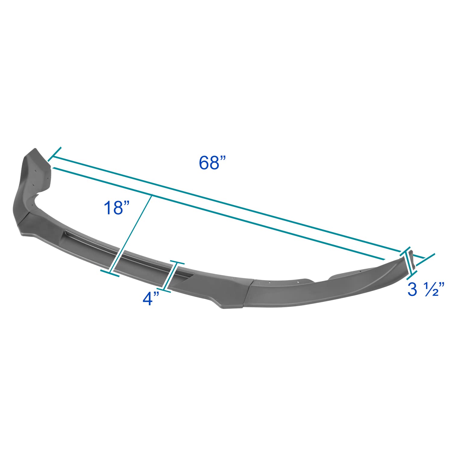 Matte Black Spec-D Tuning Front Bumper Lip Spoiler Splitter Body Kit 3PC Compatible with Nissan 370Z 2009-2012