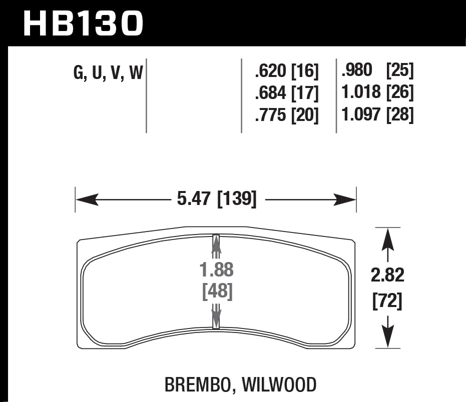 Hawk Performance HPS 5.0 HB130B.620 Street Brake Pads
