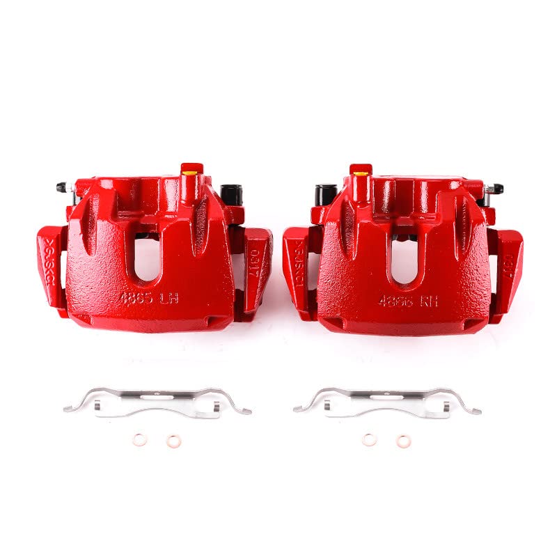 Power Stop S5296A Front Pair of High-Temp Red Powder Coated Calipers For Dodge Durango 2011-2017, Jeep Grand Cherokee 2011-2017 [Model Specific]