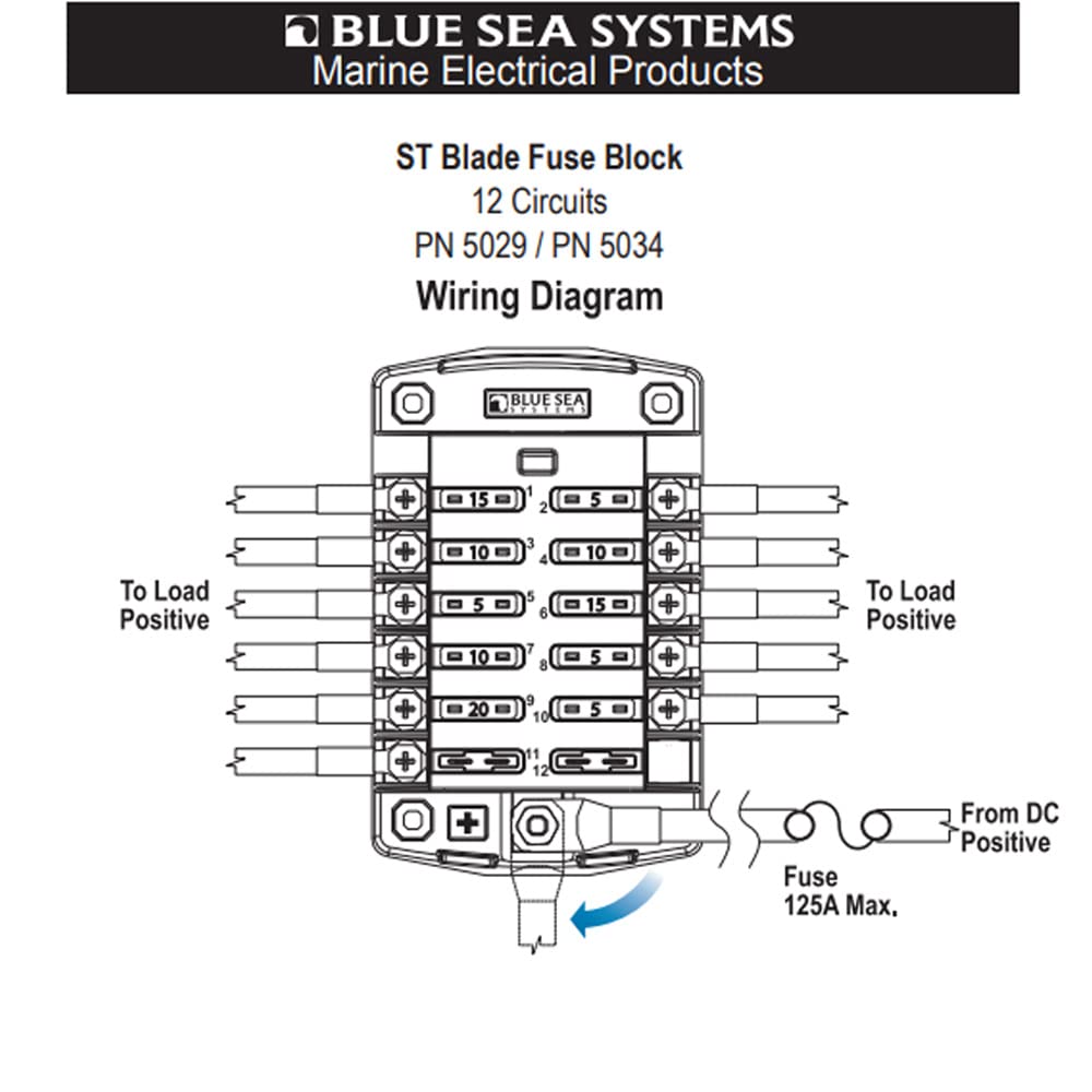 Fuse Block Blue Sea Systems 5029 Screw Term Blade