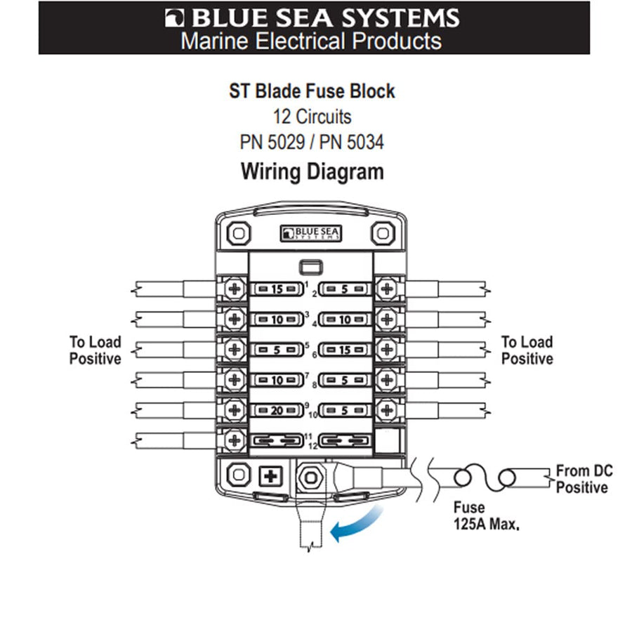 Fuse Block Blue Sea Systems 5029 Screw Term Blade