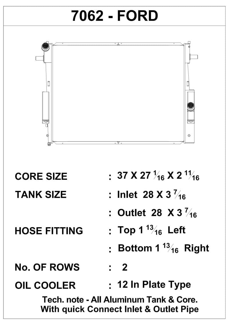 Heavy Duty CSF 7062 Radiator