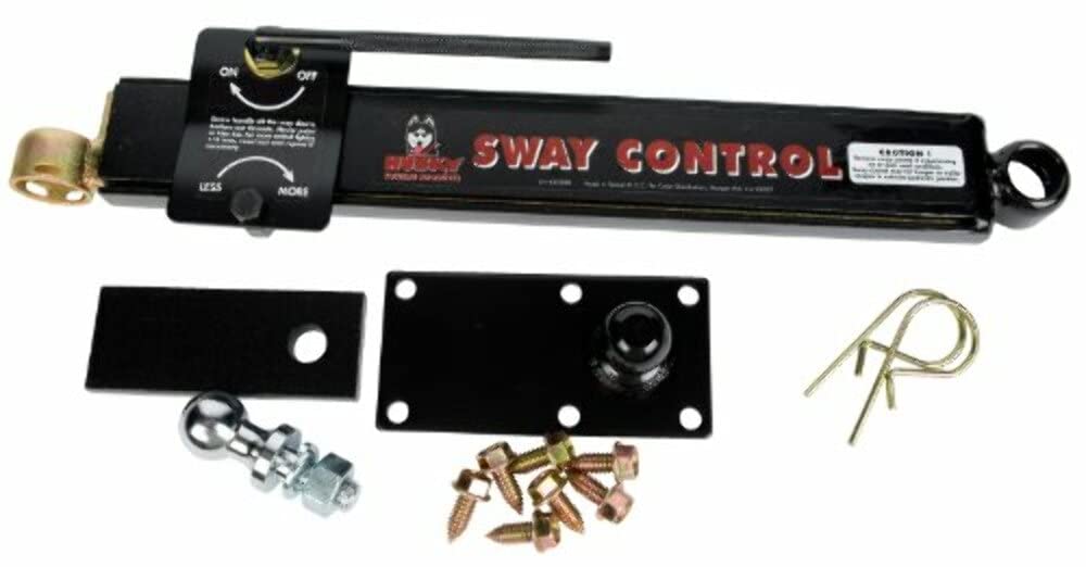 Husky Towing Left-Hand 37498 Weight Distribution Hitch Sway Control Kit Includes Side Bar Handle Tongue Ball Plate Sway Control Ball Hardware for RV Trailers