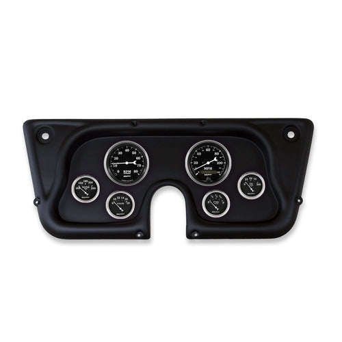 AUTO METER Direct Fit Dash Kit 2142-07, Chevy TRK C/K/K5/Subrbn 67-72, Tach/Mph/Fuel/Oilp/Wtmp/Volt, Old TYME Black
