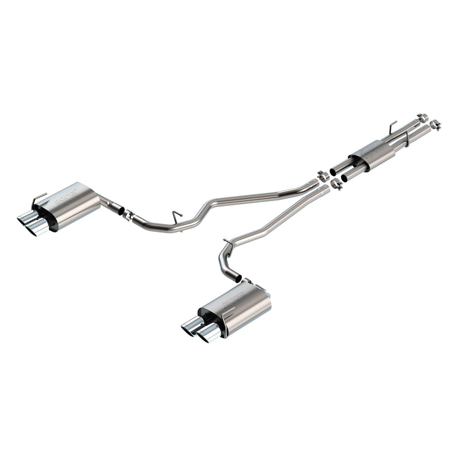 ATAK Cat-Back Exhaust System Borla 140821 2.25 in. Pipe 4 in. Tip Dual Round Rolled Angle Cut Truck Dual Split Rear Exit