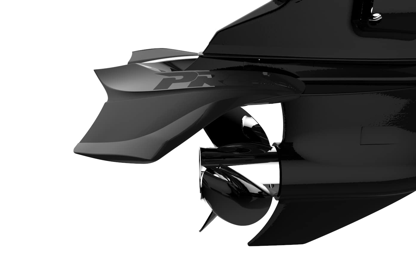 HYDROFOILS STINGRAY - Classic PRO Hydrofoils for 40-300 hp Boats (Black) - Engine Stabilizer Fins for Outboard/Outdrive Motors - Made in The USA