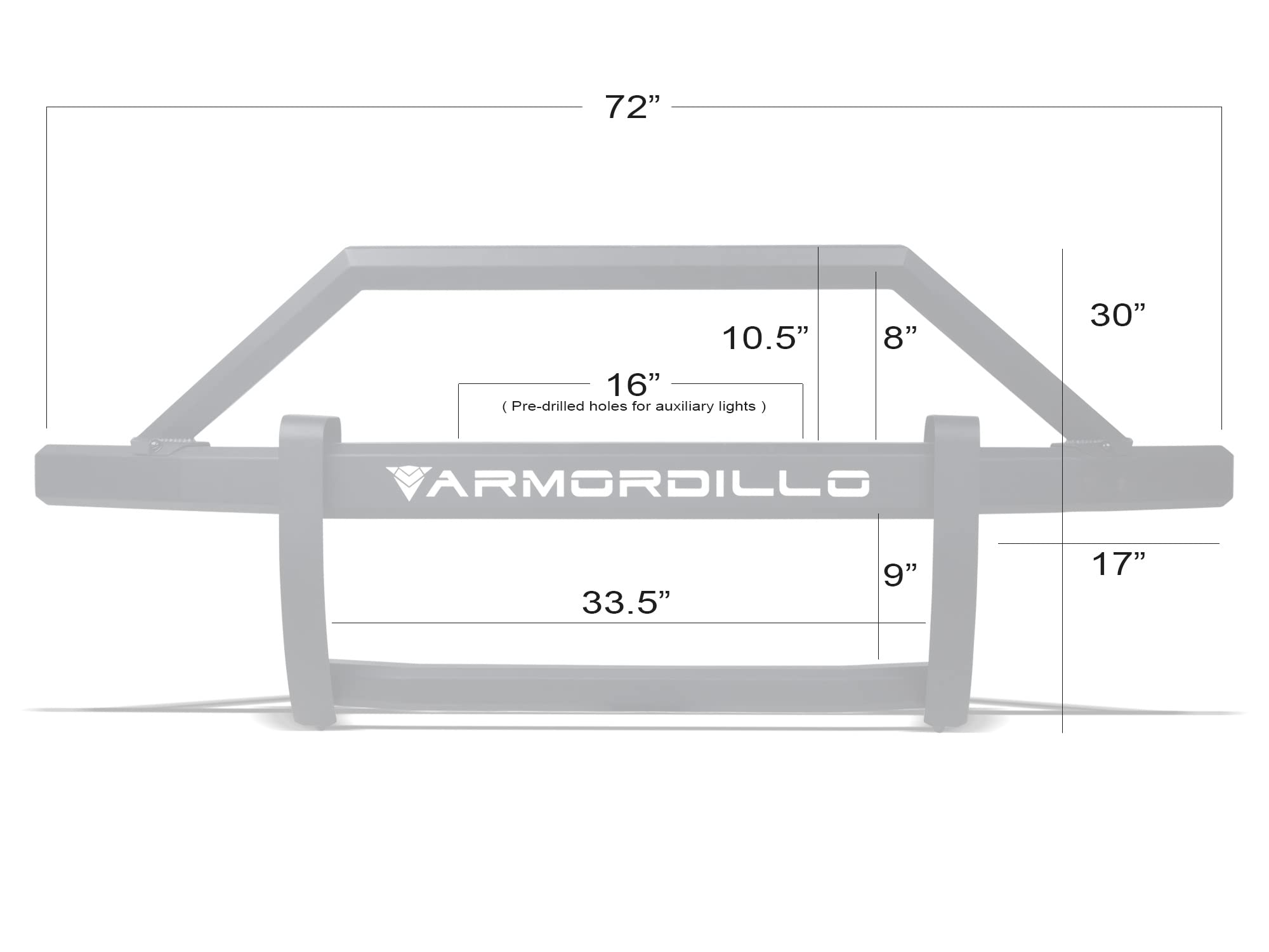 8702130 Armordillo USA AR2 Pre-Runner Style Modular Grille Guard - Matte Black Fits 2007-2013 Chevy Silverado 1500