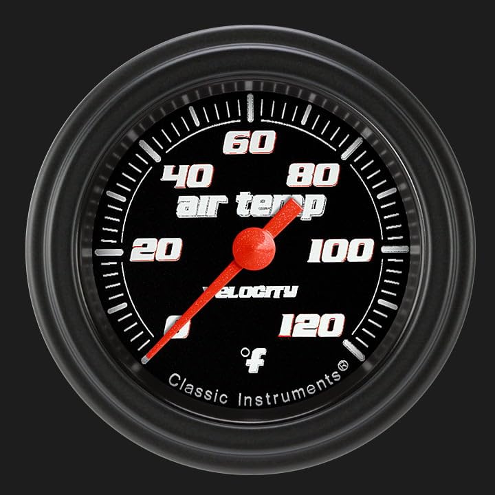 Velocity Black Classic Instruments VS199BBLF 2-1/8" Outside Air Temperature Gauge