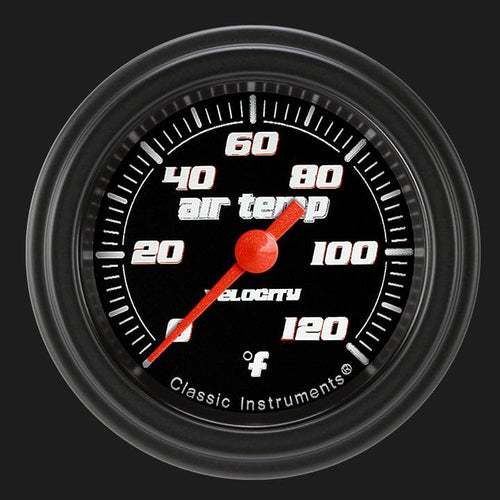 Velocity Black Classic Instruments VS199BBLF 2-1/8" Outside Air Temperature Gauge
